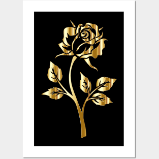 Golden Rose Posters and Art